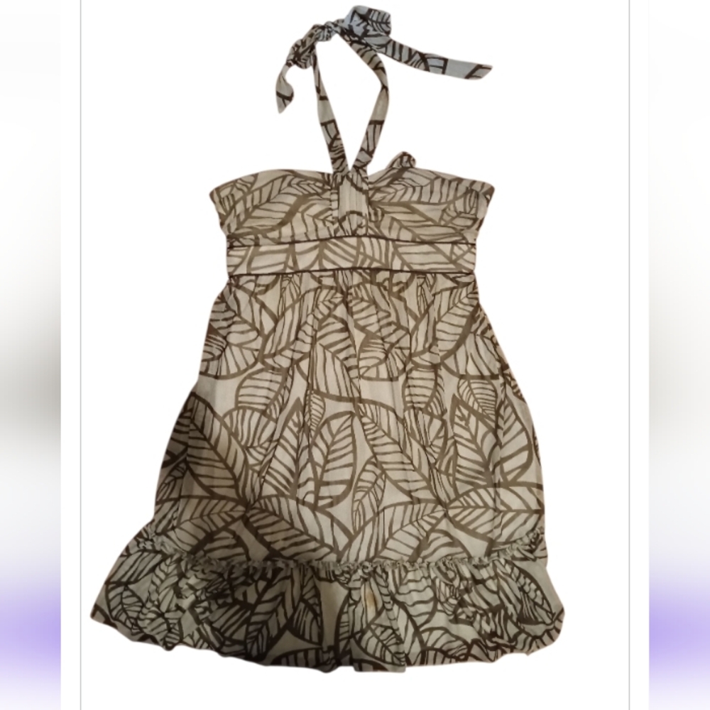 City Studio Leaf Print Padded Halter Dress